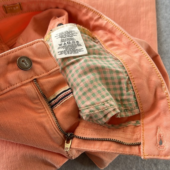 Pilcro Letterpress Anthropologie Peach Stet Crop Capri Denim Jeans Size 28 - Picture 12 of 14
